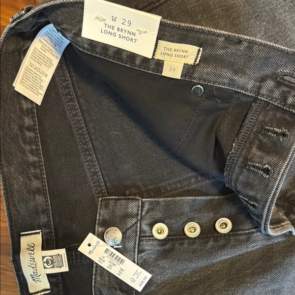 NWT Madewell Brynn Long Short in Black Denim - Picture 4 of 9